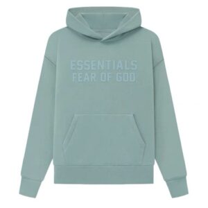 ESSENTIALS Flocked FOG Hoodie – Light Blue